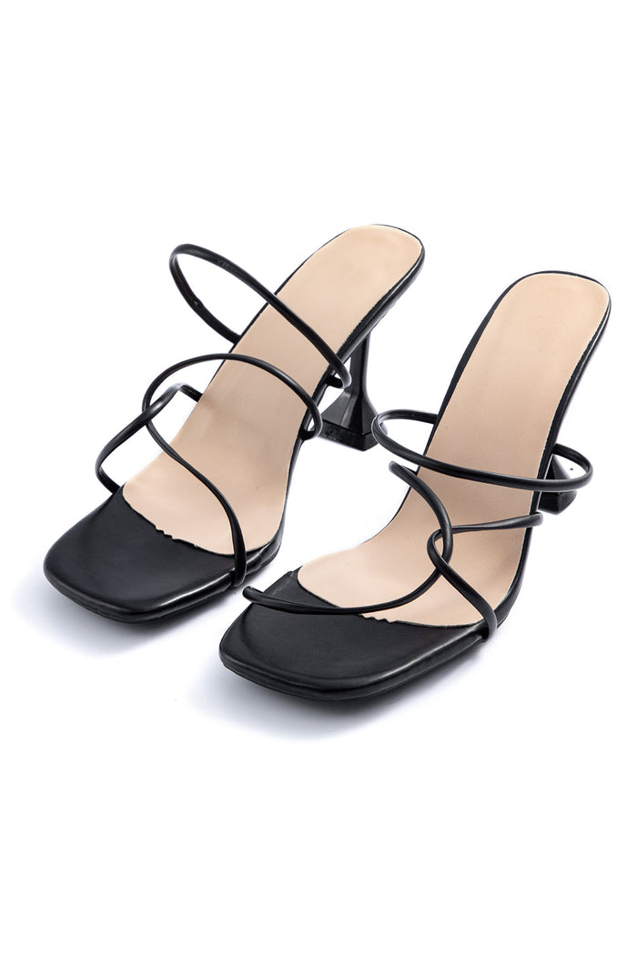 Tacones Altos Sin Correa en el Tobillo con Punta Abierta en color BLANCO