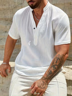 Arnaldo | Camisa elegante de verano con cuello alto