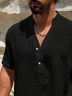 Arnaldo | Camisa elegante de verano con cuello alto