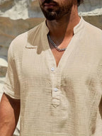 Arnaldo | Camisa elegante de verano con cuello alto
