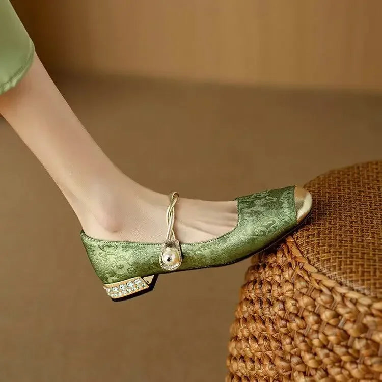 Florinda | Bailarina Mary Jane en color Verde