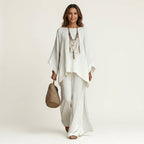 Ramona | Conjunto Boho de Lino de Dos Piezas en color Crudo