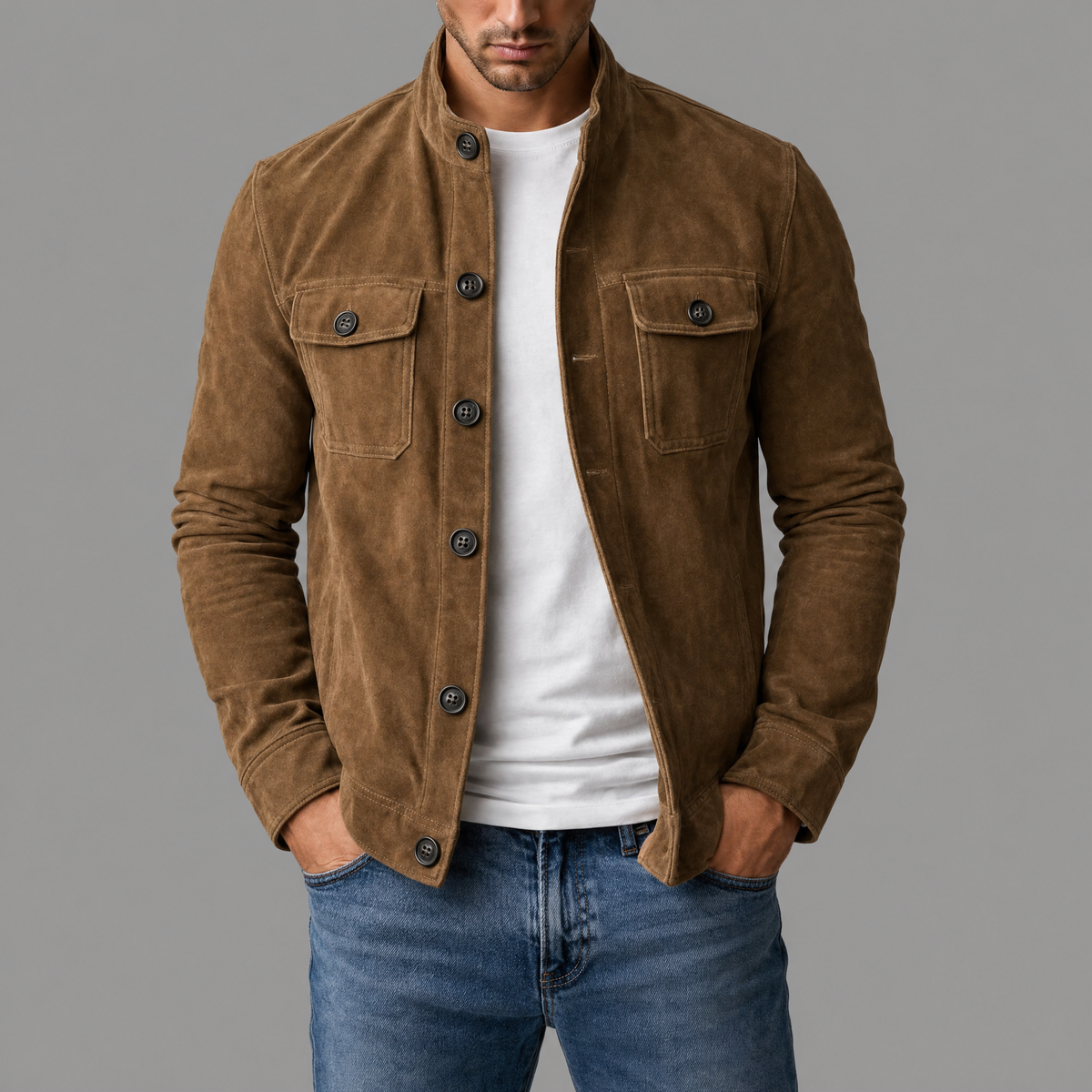 César | Cazadora bomber de ante premium