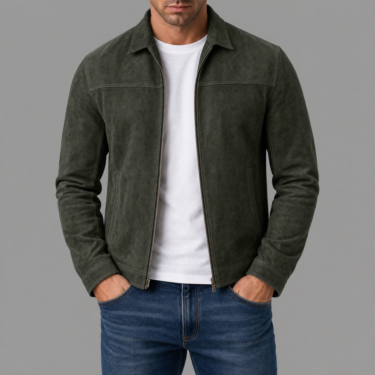Darío | Chaqueta ligera con cuello alto y cremallera