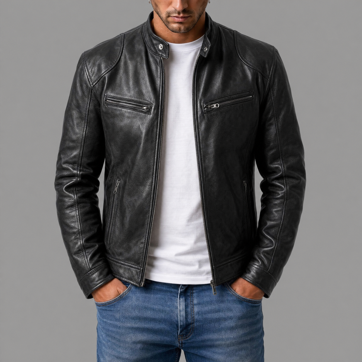 Cayetano | Chaqueta de cuero informal