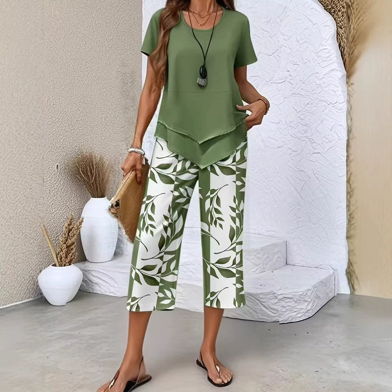 Elena | Conjunto de Túnica y Pantalón Fluido en color Rojo